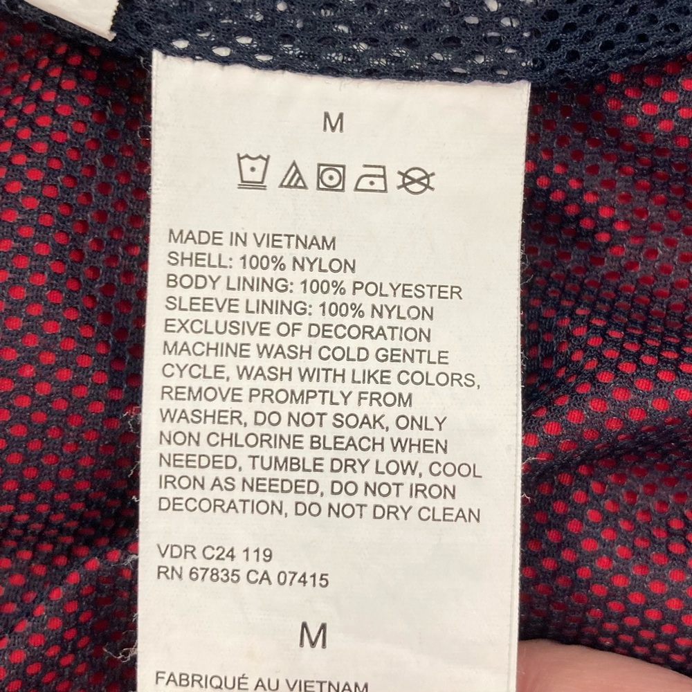 Nautica Red Windbreaker with Navy Details Mens Medium - Picture 14 of 15